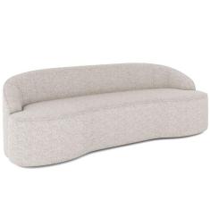 Sofá 5 Lugares Curvo Sala de Estar Living Lótus D02 Linho Cru 300 cm D