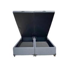 Cama Box Baú Queen Bipartido Linhão Preto Com Pistão A Gás - Imperium do Sono