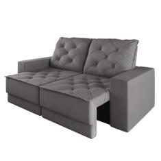 Sofá Retrátil e Reclinável 3 Lugares 1,80m Verona Suede Cinza Mamflex
