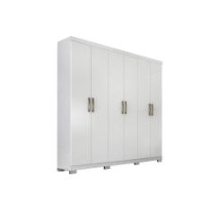 Guarda Roupa Casal 6 Portas E 3 Gavetas Clara Branco