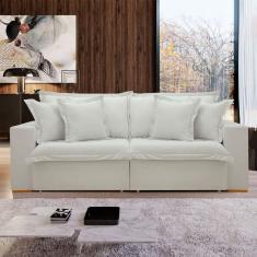 Sofá Cama 3 Lugares Arizona Retrátil 20735 Boucle Gelo - Celflex