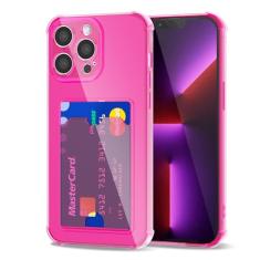 Svanove Capa carteira transparente para iPhone 13 Pro, porta-cartões com compartimento para cartão de crédito, fina e transparente, borracha macia, protetora, à prova de choque, airbag bumper para