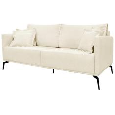 Sofa Liv 3 Lugares 220cm Pes Aço Linho 234 Perola Ezz