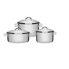 Jogo de panelas tramontina solar inox fundo triplo 3 peças, Inox, 3 pe