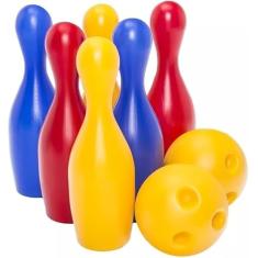 Jogo de Boliche Infantil 08 Peças - Brinquedo Educativo para Crianças, Coordenação Motora