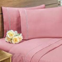 Jogo de Lençol Percal Queen 100% Algodão 4 peças - minha loja bordados