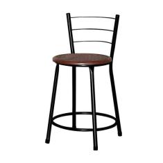 Banqueta Baixa Assento Ratan Preta Cristal - Lamar Design, Marrom