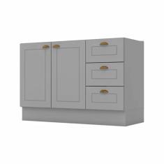 Balcão para Pia 120 cm 2 Portas 3 Gavetas Americana C353 Henn