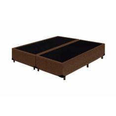Base Box King Bipartido Belos Sonhos Suede Marrom 40x193x203