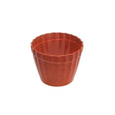Vaso Terracota Marrom Coral Cachepot Plissado ECO M