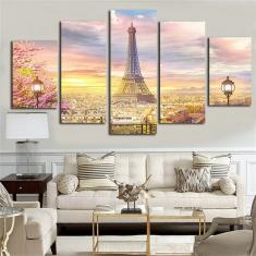 Quadro Paris Torre Eiffel França Paisagem Colorido