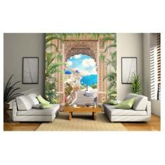 Papel De Parede Paisagem Digital Grécia 3D Dav11 - Você Decora