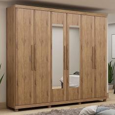 Guarda Roupa Casal com Espelho 6 Portas Absolut Madeirado - Gelius