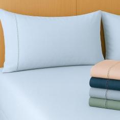 Kit Jogo De Lençol King 03 Peças 400 Fios Fronha Ponto Palito - CASA M