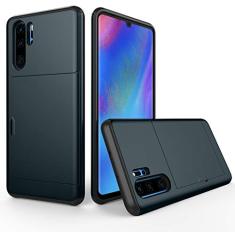 SORAKA Capa para Huawei P30 Pro com porta-cartões Capa para carteira Capa blindada para Huawei P30 Pro Capa para PC TPU de camada dupla Capa à prova de choque