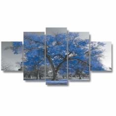 Quadros Decorativos Arvore Vida Botanico Sala Quarto Azul - x4adesivos