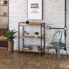 Estante Multiuso 3 Prateleiras 104x80cm Estilo Industrial - Compace De