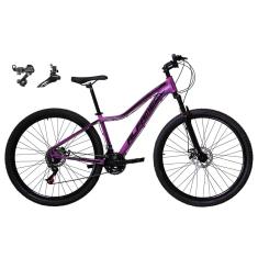 Bicicleta Aro 29 Feminina Alfameq Pandora 21v Câmbios Shimano Freio a Disco Suspensão Dianteira-Feminino
