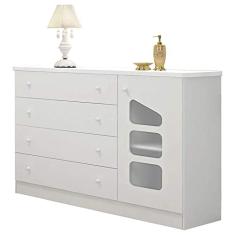 Cômoda Infantil Eloísa 04 Gavetas e 01 Porta Branco - Phoenix Baby