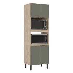 Armário Paneleiro Firenze Duplo Forno Avena Menta - Demóbile