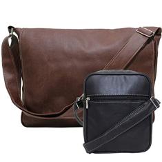 Kit Bolsa Pasta Carteiro Masculina Tiracolo E Shoulder Bag