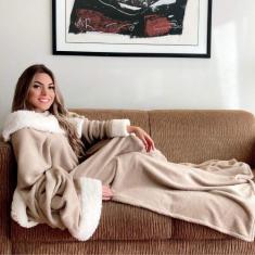Cobertor De Mangas Com Sherpa Comfort Premium Casa Dona