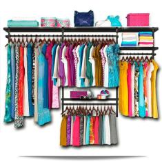 Roupeiro aramado quarto pequeno closet feminino solteiro 2,50 PT