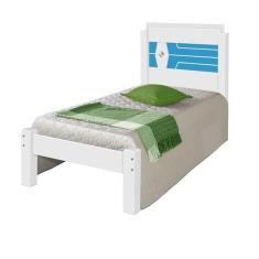 Cama De Solteiro Livia Branco/Rosa/Azul - Carmolar Móveis