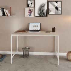 Escrivaninha Estilo Industrial 120cm Active Yescasa Snow / Est.Branca