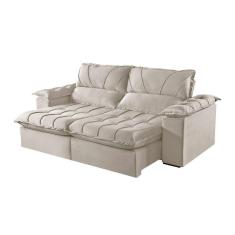 Sofá 5 Lugares Retrátil E Reclinável Martins M-178 Veludo Creme