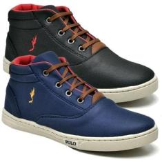 Kit 2 Pares Tênis Casual Infantil Menino Cano Alto Conforto-Masculino