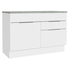 Balcão Gabinete De Pia 120 Cm 1 Portas E 2 Gavetas (com Tampo) Branco Stella Madesa Branco