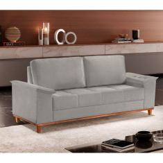 Sofá Ravena Linho 03 Lugares D28 Meu Sofá Online A230 Linho Cinza