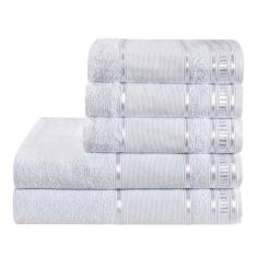 Toalha De Banho 5 Peças Premium Branco Dianneli 290g/m2