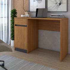 Mesa Escrivaninha Loft 1 Porta 1 Gaveta Amêndola Touch/grafit