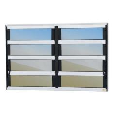 Janela de Alumínio Basculante 2 Seções 80x150cm Vidro Espelhado Elite 