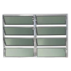 Janela Basculante de Alumínio 80x150cm 2 Seções com Vidro Boreal Plus 