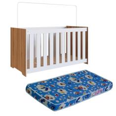 Berço Com Colchão La011 Nogal Manchester Branco Comm Nogal Manchester Branco