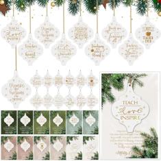 Nuogo Presentes de agradecimento de Natal, presentes de agradecimento, enfeite de pendurar de Natal, lembrança de placa com cartões para funcionário, colega de trabalho, equipe de professores,