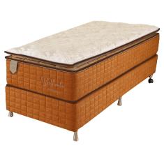 Cama Box Solteiro King (Box + Colchão) 96X203X67 Brilhante Prorelax Molas Ensacadas Pillow Top - Terracota