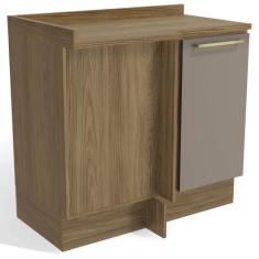 Armário de Cozinha Balcão de Canto 1 Porta 52x98cm com Tampo M625 Bota
