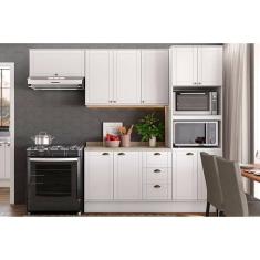 Cozinha Modulada Completa Bella 4 Peças (2Armários+1Balcão+1Paneleiro) C4P57 Branco - Carraro