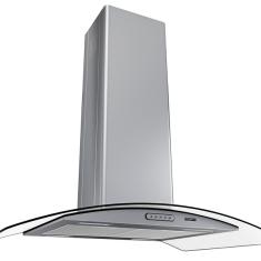 Coifa De Ilha Fogatti Vidro Curvo Inox 4 E 6 Bocas 90cm