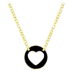 Colar lembrança Medalha Coração Folheado A Ouro 18k