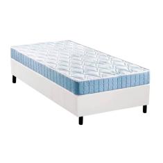 Cama Box Solteiro: Colchão Espuma Anjos Querubim + Base Crc Courano White(88x188)