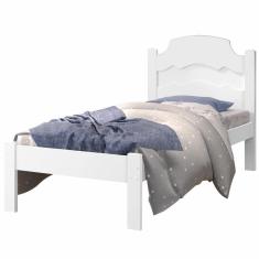 Cama Solteiro Iris Branco E Azul Branco