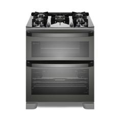 Fogão 5 bocas Electrolux Cinza Expert Função Air Fryer, 2 Fornos, Grill e Timer (FE5AD) - 220V