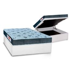 Cama Box Baú Casal: Colchão Espuma D45 Orthoflex Comfortpedic Line + Base Crc Courano White(138X188)