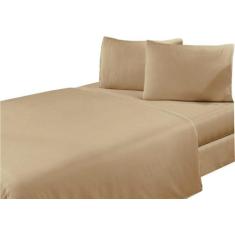 Lençol Casal King com Elástico 100% Poliéster - Branco - Doce Lar Enxo