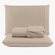 Jogo de Lençol Peletizado 400 Fios Queen 3 Peças - Casa - Hotel - Pous